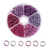 Tradera 1 Box (ca 1080st) Öppna Bindringar 6mm Aluminium Vinröda-Lila Toner Sorterade| Smykkefremstilling