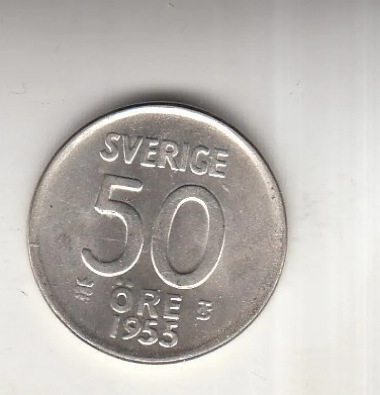 Tradera 50 öre 1955 0-| Svenske Mønter