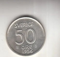 Tradera 50 öre 1956 0-| Svenske Mønter
