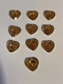 Tradera 10 st oranga glittriga hjärtan flatbacks till Srapbooking| Scrapbøger