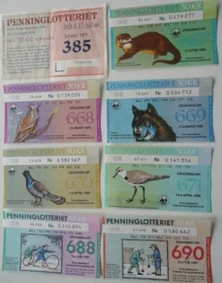 Tradera 8 st Penninglotter> Lotterier & Lodsedler