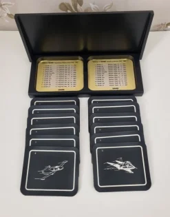 Tradera 12 st SAAB Glasunderlägg i träask, coasters> Fly