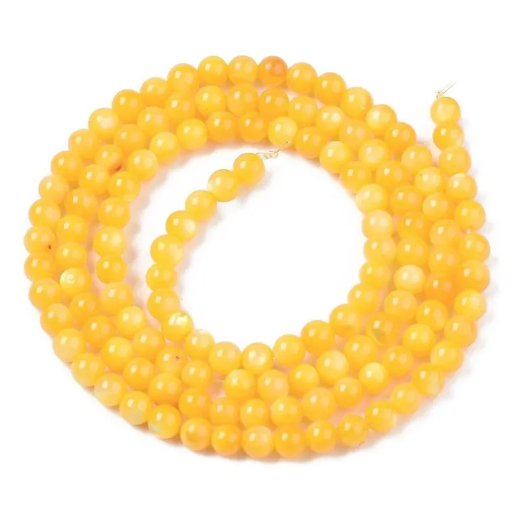 Tradera 1 sträng (ca125st) Supersmå Naturliga Sötvatten Snäckskalpärlor 2,5-3mm Apelsin| Smykkefremstilling