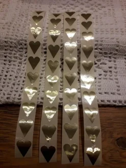 Tradera 40 stycken Guld söta självhäftande hjärtan| Scrapbøger