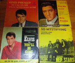 Tradera 4 vinylsingel- fodral till skivor av Elvis och Hep stars, Fodral utan skivor| Musiktilbehør