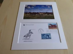 Tradera American Horses Texas häst konstfotografi & USA förstadagsbrev med passepartout| Nordamerika