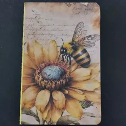 Tradera Anteckningsbok i gult med blomma unik handgjort linjerat häfte| Øvrigt Hobby