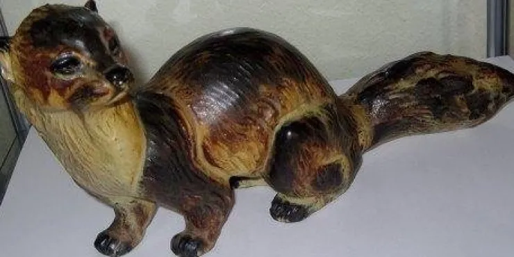 Clearance Arne Ingdam Stor Mår figur i Stentøj Orientalsk Kunst Og Porcelæn