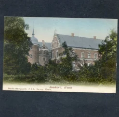 Tradera Arreskov I Fyen Vackert färgkort sänt till Sverige 1909| Nordiske Lande