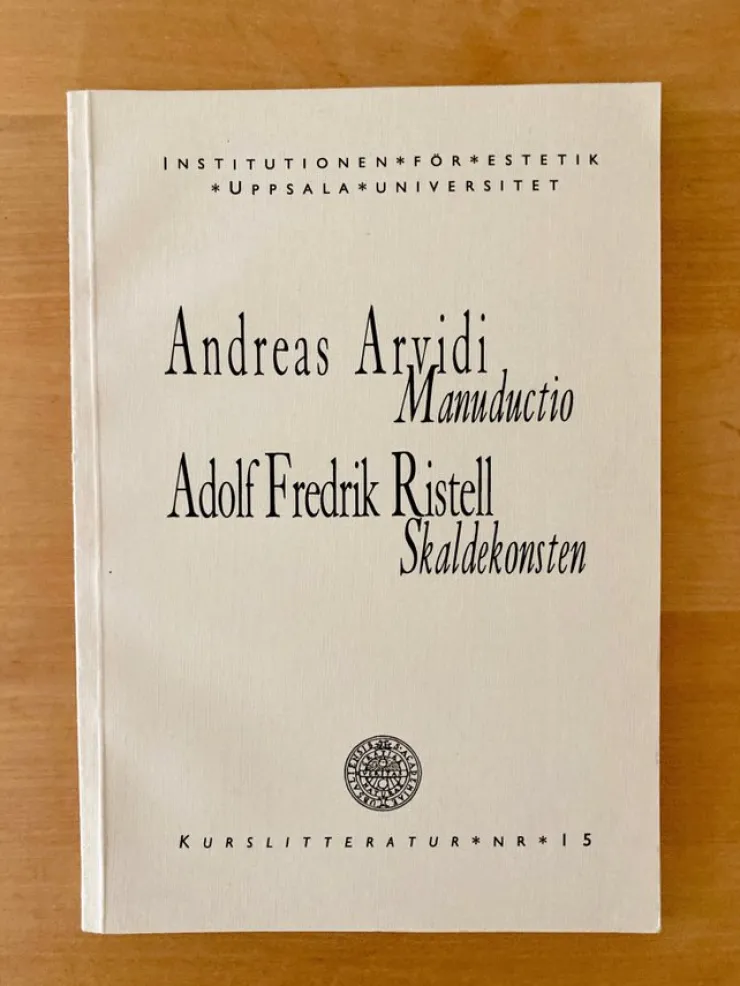 Fashion Arvidi, Ristell - Manuducio, Skaldekonsten - Uppsala Universitet Estetik Filosofisk Litteratur