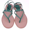 Tradera Athe Vanessa Bruno ladies green leather studded flat sandals-FR 36-NEW in box> Damesko