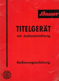 Tradera Bauer titelgerät mit justiereinrichtung (På tyska)| Fotokameraer