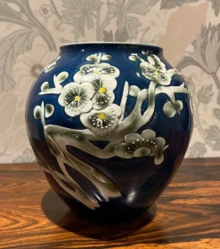 New Blå porslinsvas med blommor Orientalsk Kunst Og Porcelæn