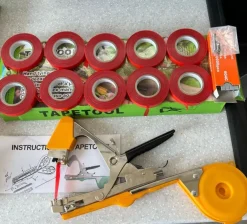 Tradera Bärbar manuell bindningsmaskin för trädgårdsväxter +10 rullar tejpset,10000 spik| Haveredskaber