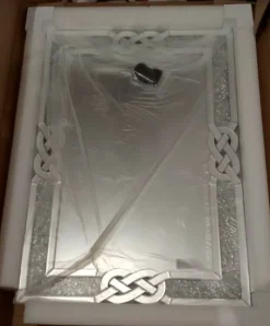 Tradera 100*70cm väggkonstspegel, väggmonterad heminredningsspegel,krossad diamantspegel> Makeup