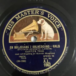 Tradera Curtz's Trio - En böljesång i solnedgång 78a 1929 VG| Grammofonplader