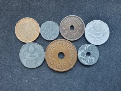 Tradera Danmark 7 äldre mynt 1867-1944| Udenlandske Mønter