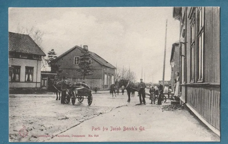 Tradera Drammen. Jacob Borch Gade 1910 c:a| Nordiske Lande