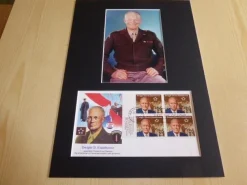Tradera Dwight D. Eisenhower WWII fotografi & USA FDC med passepartout| Nordamerika