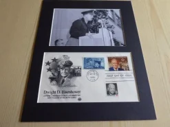 Tradera Dwight D. Eisenhower WWII fotografi & USA FDC med passepartout| Nordamerika