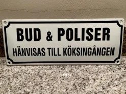 Cheap Emaljskylt Bud & Poliser Kuriosa