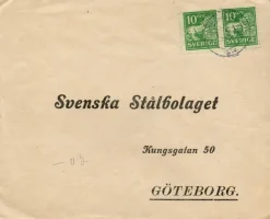Tradera F 144 C x 2 på kuvert med cykelreklam 1922.| Sverige