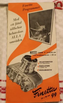 Tradera FINETTA ÄLDRE BROSCHYR.| Andet Optisk Udstyr