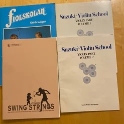 Tradera Fiolböcker: Fiolskolan, Suzuki Violin School (Volym 1 & 2), Swing Strings| Noder Og Nodehæfter