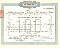 Tradera Flens Snickerifabrik, AB| Andre Mønter & Sedler