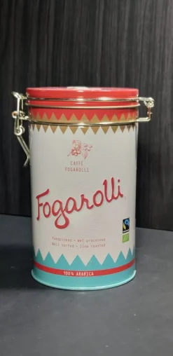 Tradera Fogarolli plåtburk kaffeburk> Metalemballage