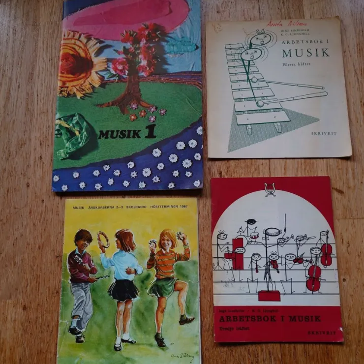 Tradera Gamla musikhäfte, Musik 1, Arbetsbok i Musik, Skolradio Ht -67, noter mm| Noder Og Nodehæfter