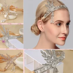 Cheap Great Gatsby 1920 Vintage bröllop brud hår krona diadem hårband ROSE Bryllupstilbehør