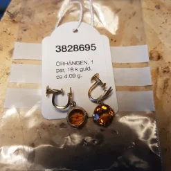 Tradera Guldörhängen 1 par 18k ca 4,09 g.> Øreringe