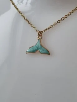 Tradera Halsband (45 cm) i rostfritt stål med söt berlock - Stjärtfena| Smykker