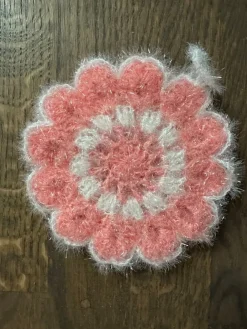 Tradera Handgjord virkad skål skrubber / blomstervirkning [ultrafint garnstickning]| Indretning & Husholdning