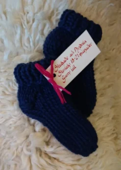 Tradera Handstickade tossor/tofflor till baby, storlek 18-21 månader. ull, blått| Baby, Børn & Leg