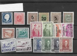 Tradera Island Div ostämplade märken med små spår fastsättare. ( högt katalogvrde)| Norden