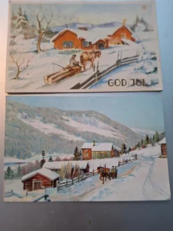 Tradera JULEKORT x 2 SIGNERT CRANNER OG HANSTEEN| Nordiske Lande