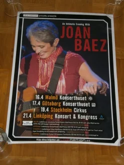 Tradera KONSERTAFFISCH - JOAN BAEZ, 16, 17, 19 & 24 APRIL - Fint Skick!| Musikplakater