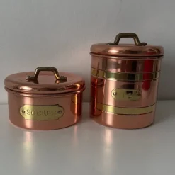 Cheap Kopparburkar för socker och te oanvända ! Kobbergenstande