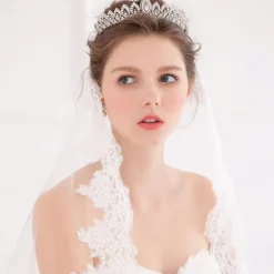Outlet Kristall bröllop hår krona tiara Bryllupstilbehør