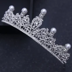 Clearance Kristall CZ bröllop hår krona tiara Bryllupstilbehør