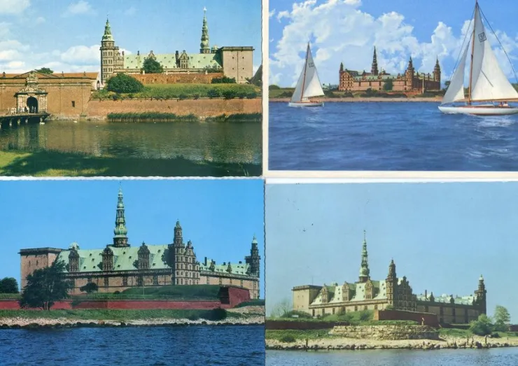 Tradera Kronborgs slott Helsingör 7vykort 1950-70tal| Nordiske Lande