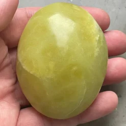 Tradera Äkta Lemon Jaspis Ädelsten Samlarobjekt, Dekorativ, Handsten, Palmstone ca 125 g> Ædelsten