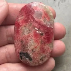 Tradera Äkta Rhodonit Ädelsten Samlarobjekt, Handsten, Palmstone ca 60 g> Ædelsten