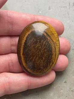 Tradera Äkta Tigeröga Ädelsten Samlarobjekt, Handsten, Palmstone 34g> Ædelsten