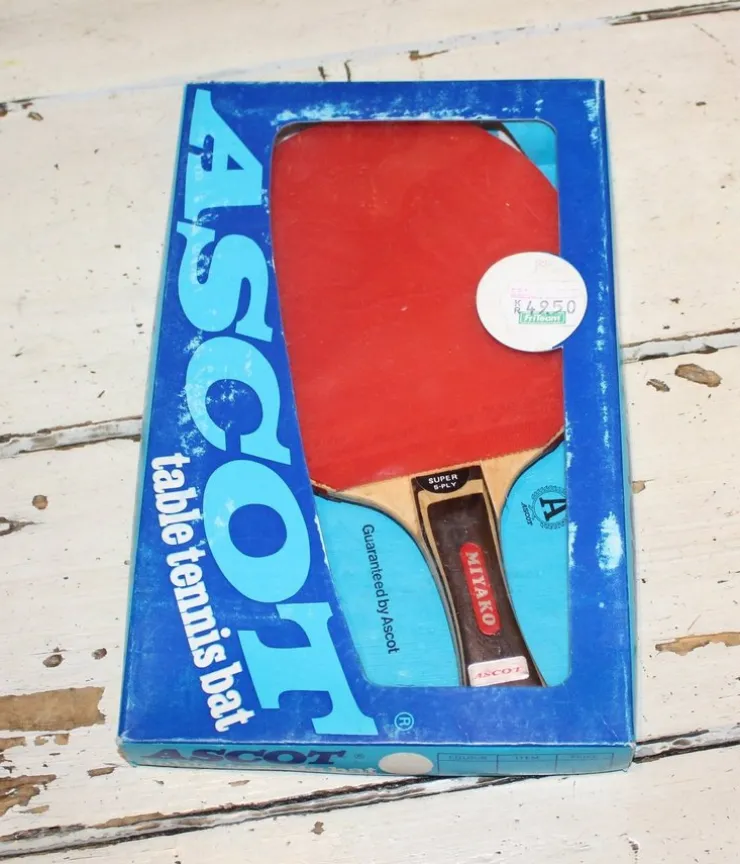 Tradera ÄLDRE RACKET ASCOT MIYAKO I KARTONG.> Bordtennis