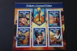 Tradera LEONARD COHEN, Postfriskt frimärksblock, 5 olika frimärken| Resten Af Verden