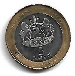 Tradera Lesotho 5 maloti 2016 Kong Letsie d.3. - Fragt DK til SV: 55 Sv. kro.| Udenlandske Mønter