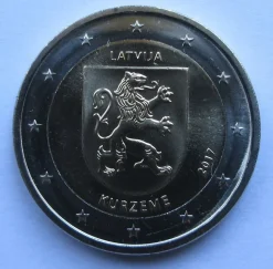 Tradera Lettland 2 euro 2017 Kurzeme| Euromønter Og Sedler